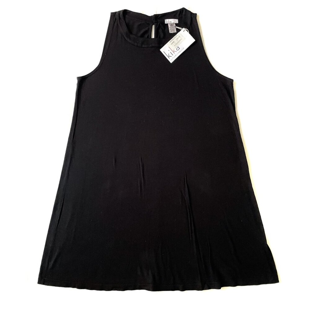 Kika mini dress, new NWT, black, A-Line, relaxed fit, size 6. Sleeveless
